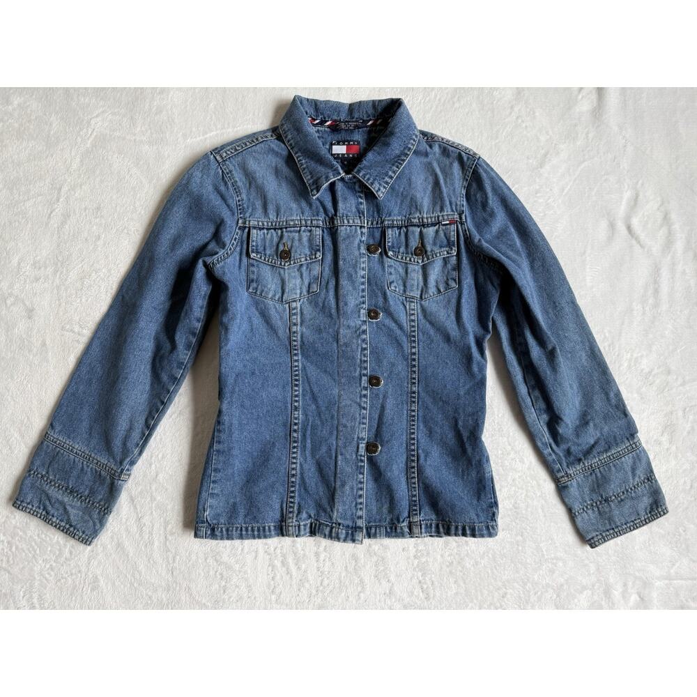 Tommy Hilfiger Jeans Vintage Jacket Womens Blue Denim Logo 2000s Size Medium